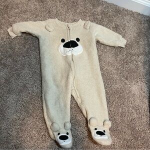 The Children's Place Beige Bear Footie